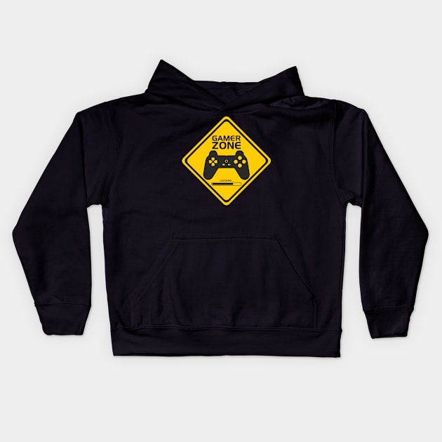 gamer zone sign Kids Hoodie by psanchez